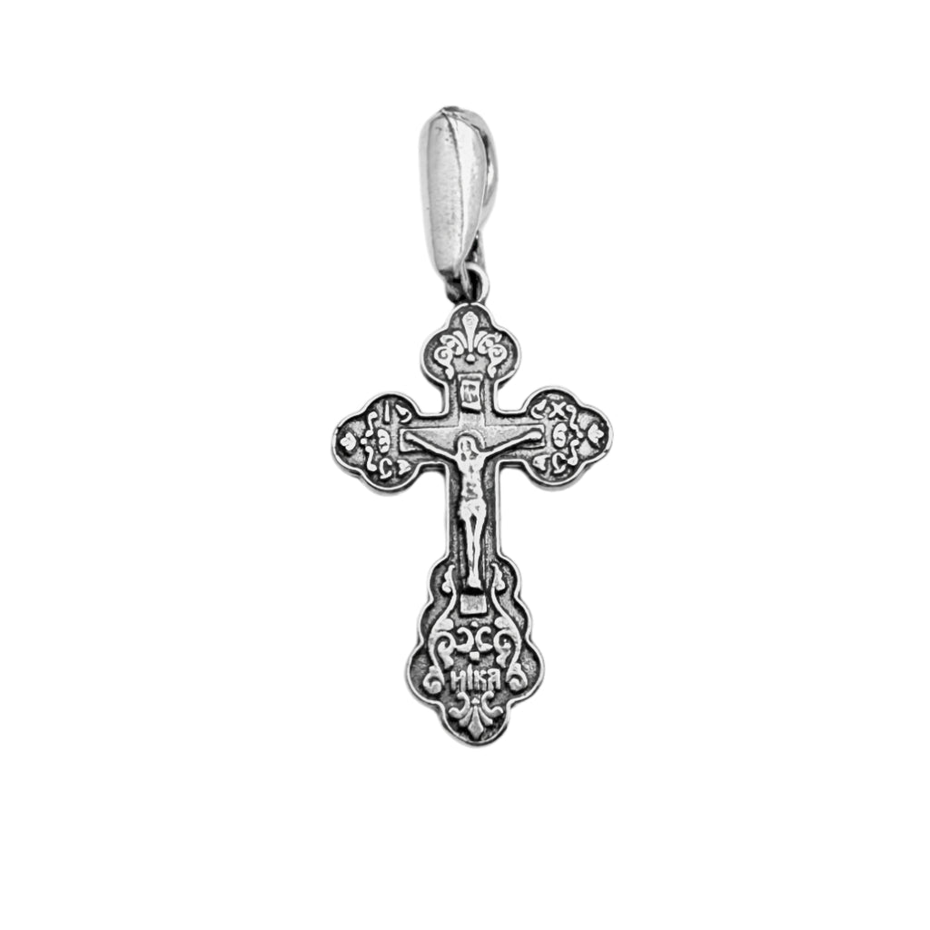 Small Gold-Plated Sterling Silver Orthodox Cross Crucifix Necklace  for Kids & Babies 2cm/0.7"