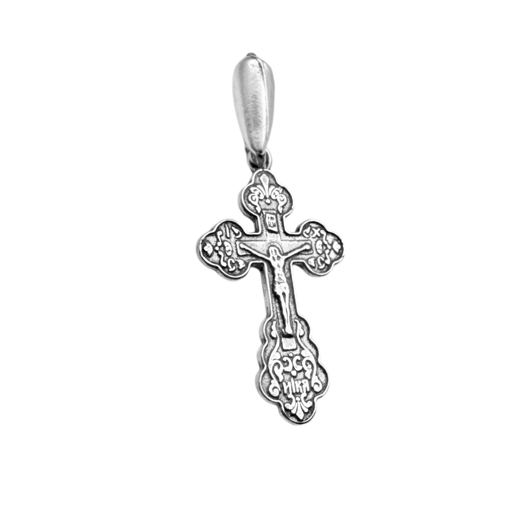 Small Gold-Plated Sterling Silver Orthodox Cross Crucifix Necklace  for Kids & Babies 2cm/0.7"
