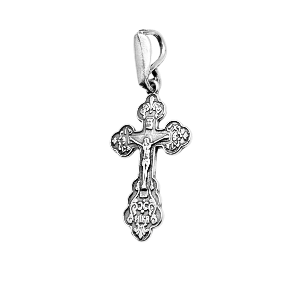 Small Gold-Plated Sterling Silver Orthodox Cross Crucifix Necklace  for Kids & Babies 2cm/0.7"
