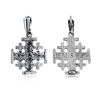 Image of Blessed Sterling Silver Jerusalem Cross Necklace for Women Men Pendant 0.79"/2cm