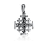 Image of Blessed Sterling Silver Jerusalem Cross Necklace for Women Men Pendant 0.79"/2cm