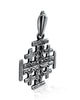 Image of Blessed Sterling Silver Jerusalem Cross Necklace for Women Men Pendant 0.79"/2cm
