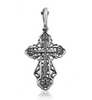 Image of Sterling Silver Orthodox Christian Crucifix Cross Pendant Necklace 1"/2.7cm