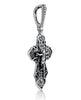 Image of Sterling Silver Orthodox Christian Crucifix Cross Pendant Necklace 1"/2.7cm