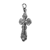Image of Orthodox Cross Crucifix Sterling Silver Pendant Necklace for Men 1.3"/3.5cm