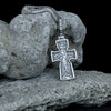 Image of Double Sided Sterling Silver Cross Crucifix Pendant Necklace for Men 0.9"/3.5cm