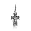 Image of Double Sided Sterling Silver Cross Crucifix Pendant Necklace for Men 0.9"/3.5cm