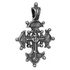 Image of Orthodox Tsata Cross Necklace Sterling Silver Consecrated in Jerusalem 3 cm/1"