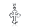 Image of Pendant Openwork Sterling Silver Trefoil Orthodox Cross Necklace 2.5 cm/1"