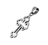 Image of Pendant Openwork Sterling Silver Trefoil Orthodox Cross Necklace 2.5 cm/1"