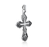 Image of Pendant Sterling Silver 925 Orthodox Cross Necklace Jewelry Jesus 3.5 cm/ 1.3"