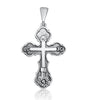 Image of Pendant Sterling Silver 925 Orthodox Cross Necklace Jewelry Jesus 3.5 cm/ 1.3"