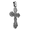 Image of Pendant Sterling Silver 925 Orthodox Cross Necklace Jewelry Jesus 3.5 cm/ 1.3"