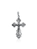 Image of Large Sterling Silver 925 Pendant Orthodox Crucifix Cross Necklace Men 5cm/2"