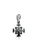 Image of Delicate Small Sterling Silver 925 Jerusalem Cross Necklace Pendant for Women & Men Christian Gift Consecrated in Church of the Holy Sepulchre 0.5"/1.3cm