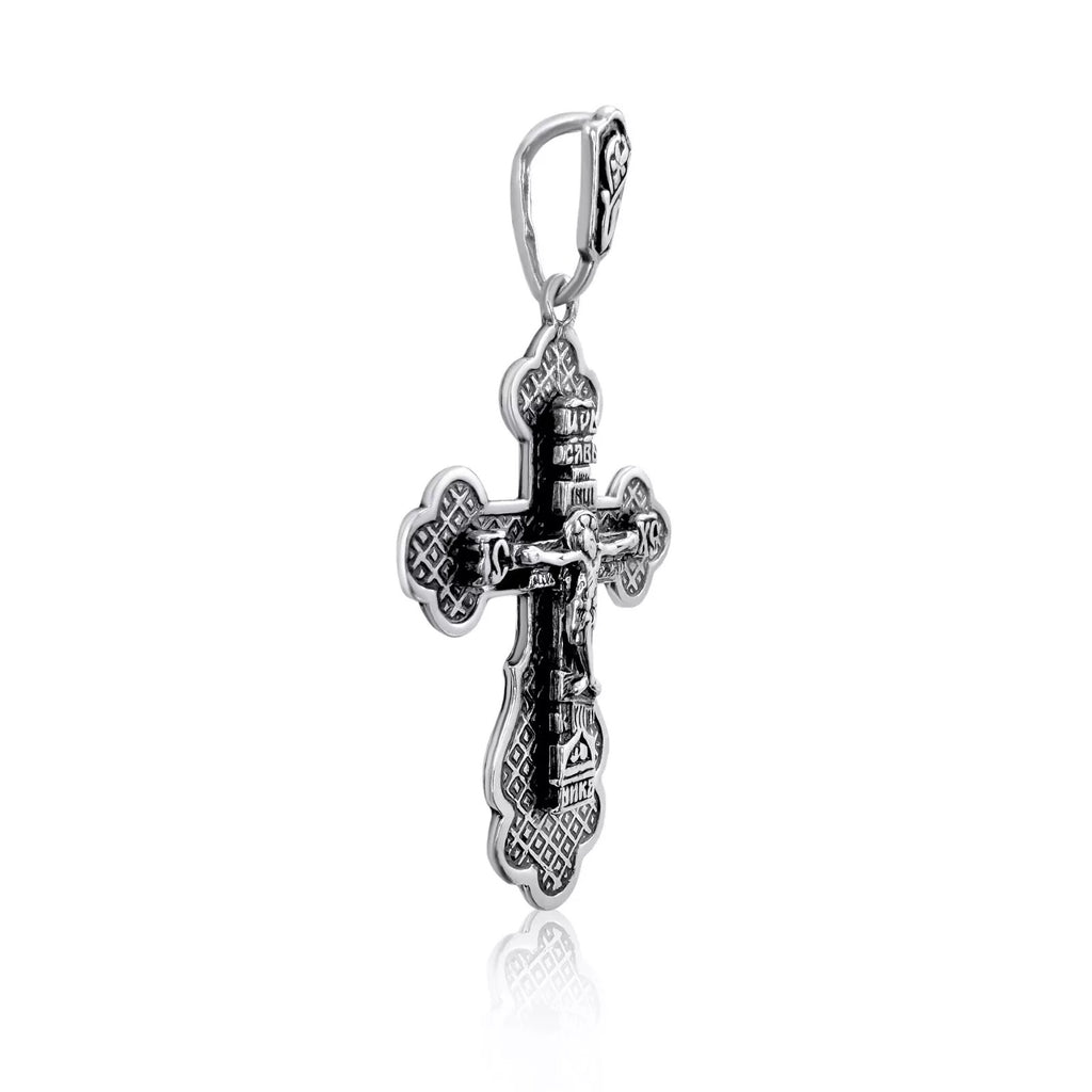 Big Sterling Silver Crucifix Cross Christian  Pendant Necklace - for Women and Men - 0.7"/1.8cm - Consecrated in Church of Holy Sepulchre, Jerusalem