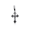Image of Sterling Silver Crucifix Christian Cross Pendant Necklace 1"/2.5cm Consecrated in Church of Holy Sepulchre Jerusalem Women Men