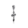 Image of Sterling Silver Crucifix Christian Cross Pendant Necklace 1"/2.5cm Consecrated in Church of Holy Sepulchre Jerusalem Women Men