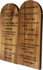 Handmade Engraved Olive Wood Ten Commandments Tabletop Plaque from Bethlehem 6