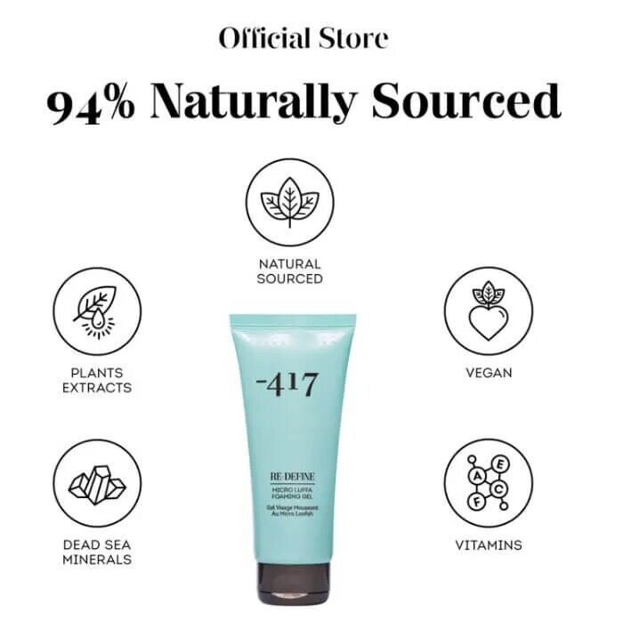 -417 Dead Sea Vegan Exfoliating Cleansing Micro Luffa Foaming Gel 200ml 6.7fl.oz