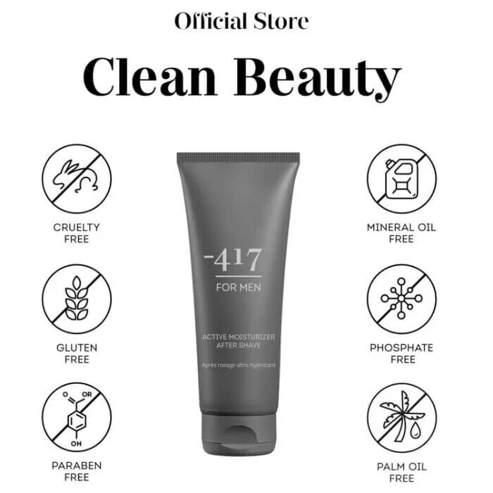 -417 Active Vegan After Shave Moisturizer Balm For Men Dead Sea Cosmetics 100ml Face Cream for Dry Oily Normal Mixed Skin Calming