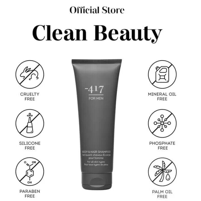 -417 Dead Sea Mineral Vegan 2 in 1 Body & Hair Shampoo For Men 250ml/8.4 fl. oz