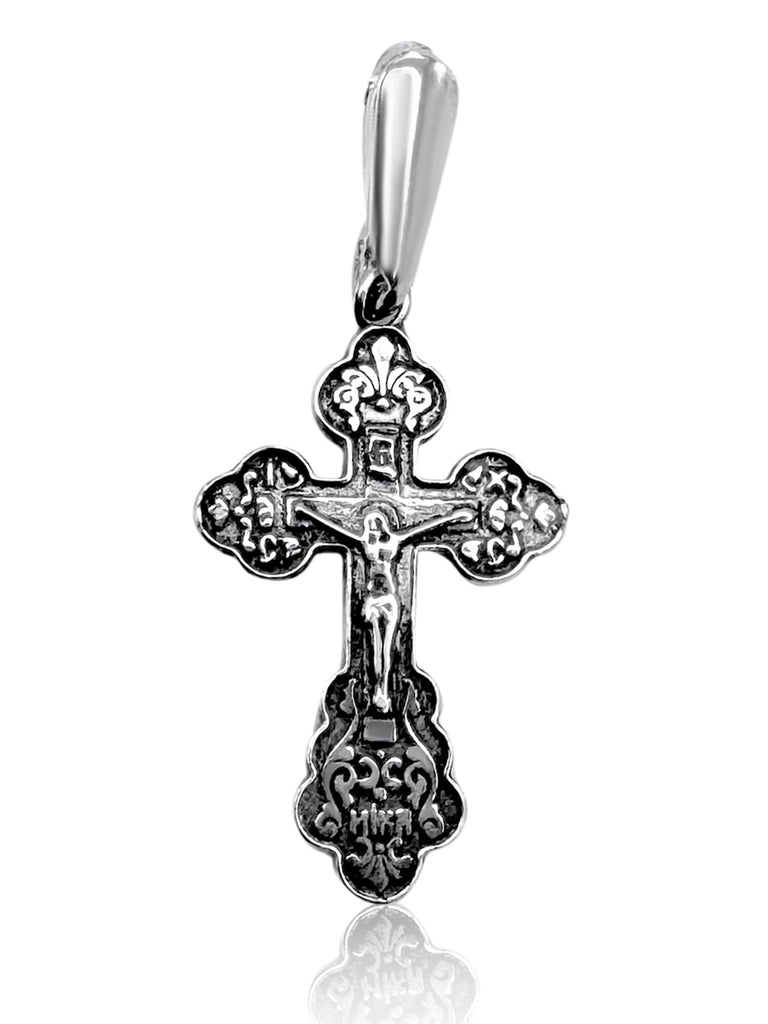 Small Gold-Plated Sterling Silver Orthodox Cross Crucifix Necklace  for Kids & Babies 2cm/0.7"