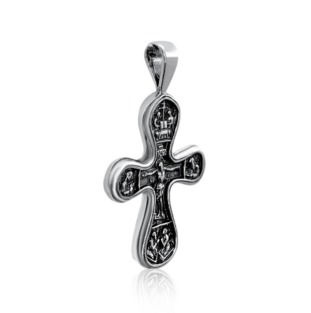 Double Sided Sterling Silver Gold-plated Cross Pendant Necklace, Consecrated in the Church of Holy Sepulchre 3cm/1,1"
