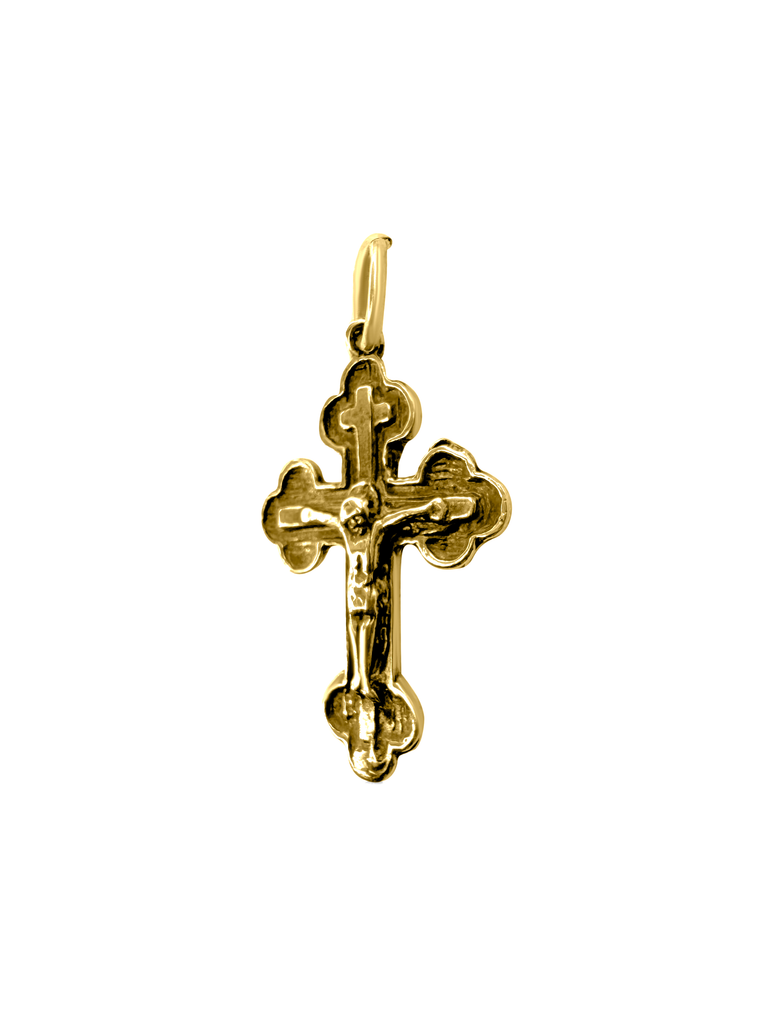 Sterling Silver 925/Gold Plated Orthodox Сrucifix Cross Necklace from Jerusalem 1"/2.5cm