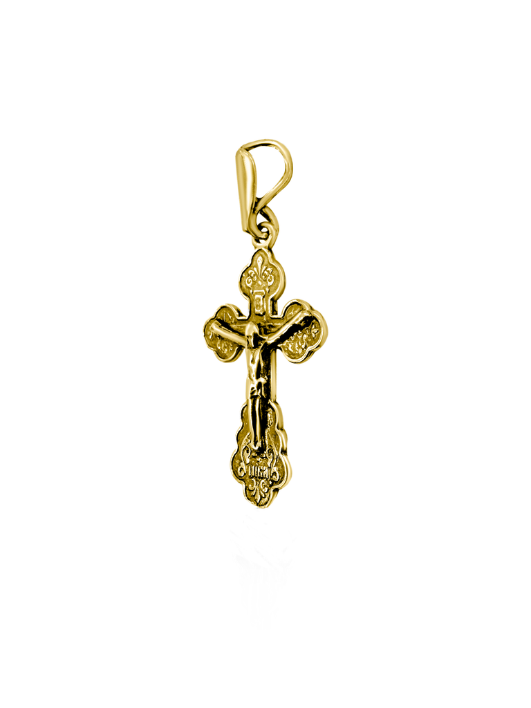 Sterling Silver 925/Gold Plated Orthodox Cross Necklace from Jerusalem Christ Jewelry 2cm/1"