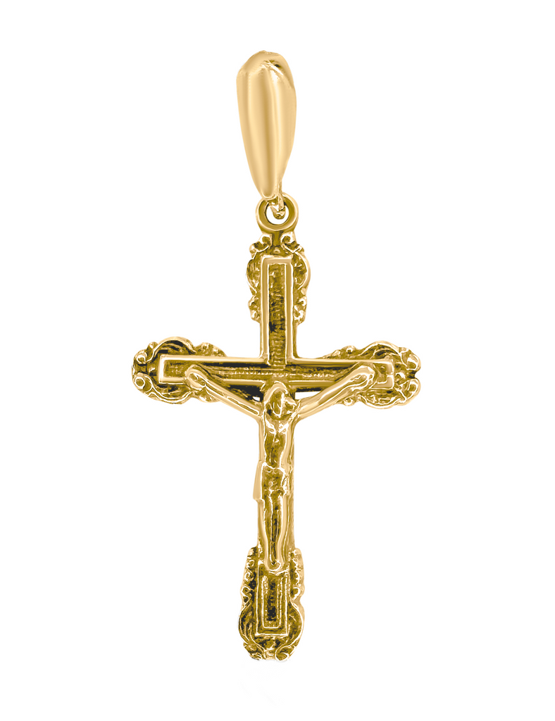 Delicate Sterling Silver/Gold Plated Latin Cross Crucifix Necklace for Women & Men 3cm/1.25"