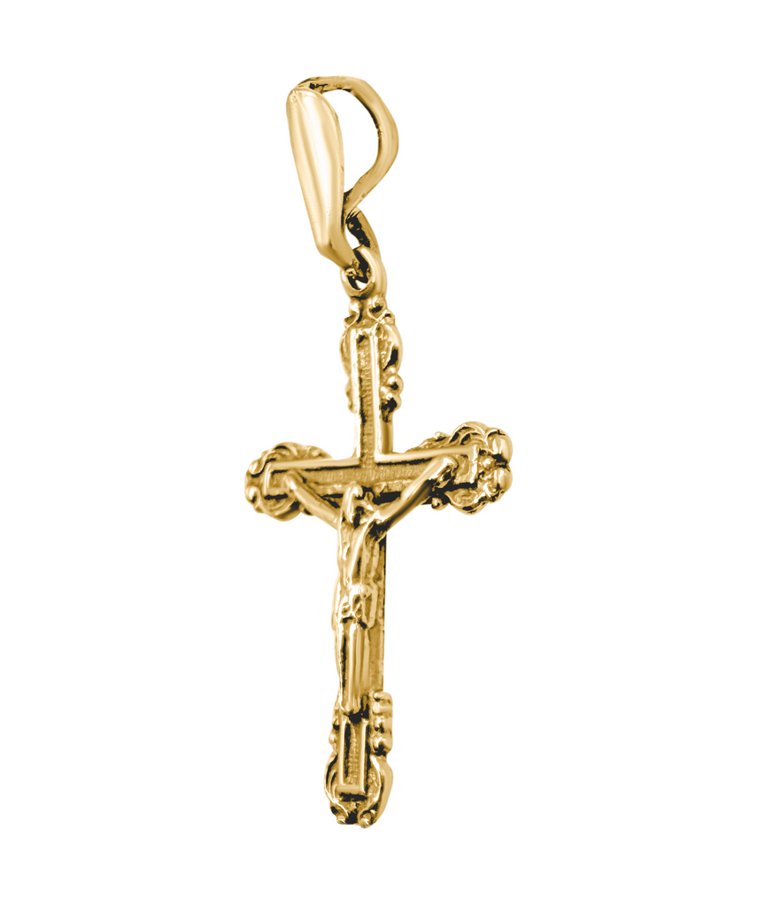 Delicate Sterling Silver/Gold Plated Latin Cross Crucifix Necklace for Women & Men 3cm/1.25"