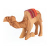 Image of Olive Wood Camel Figurine with Red Saddle – Holy Land Nativity Decor