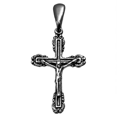 Delicate Sterling Silver/Gold Plated Latin Cross Crucifix Necklace for Women & Men 3cm/1.25"