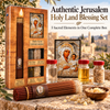 Image of Jerusalem Holy Land Blessing Set – Christian Prayer Gift Box with Icon, Holy Water, Oil, Incense & Candles