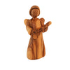 Image of Hand-Carved Olive Wood Angel Guitar Figurine – Bethlehem Spiritual Decor