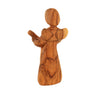 Image of Hand-Carved Olive Wood Angel Guitar Figurine – Bethlehem Spiritual Decor