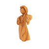 Image of Abstract Olive Wood Angel Playing Violin | Holy Land Gift 4"