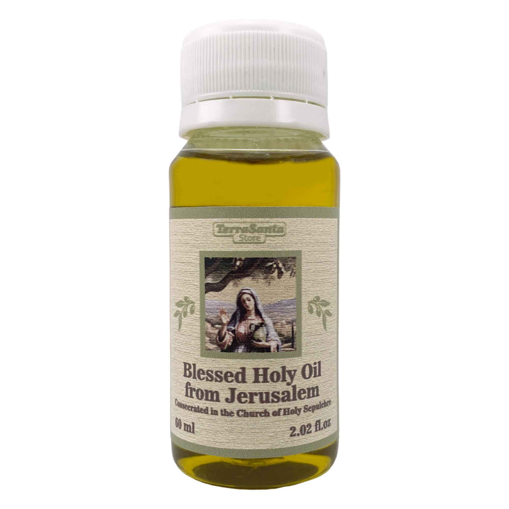 Blessed Holy Virgin Anointing Olive Oil Bottle from Israel Holy Land Lamp Church of The Holy Sepulcher Jerusalem Christian 60ml / 2.02fl.oz