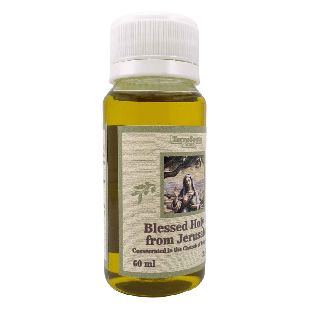 Blessed Holy Virgin Anointing Olive Oil Bottle from Israel Holy Land Lamp Church of The Holy Sepulcher Jerusalem Christian 60ml / 2.02fl.oz