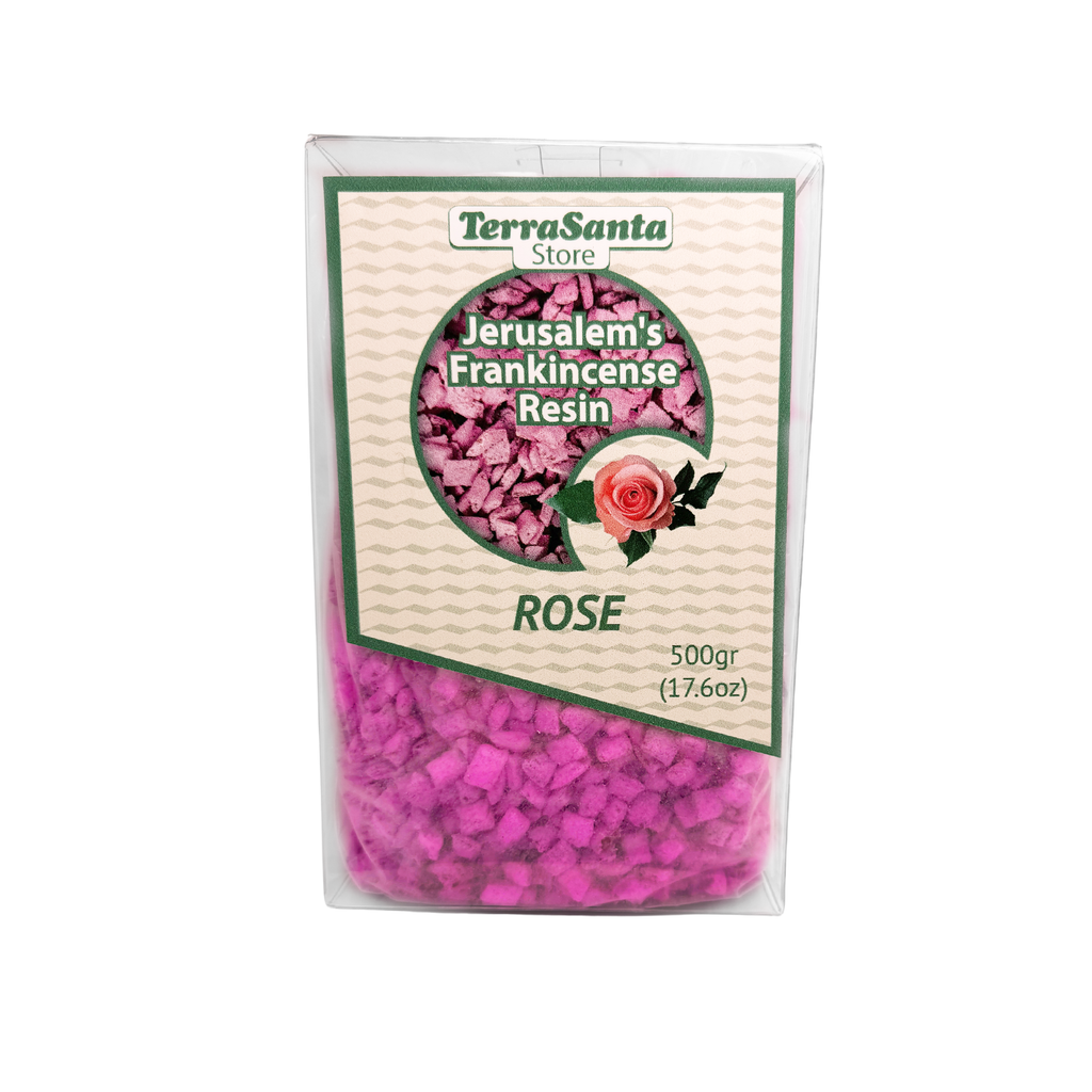 Rose Scented Greek Orthodox Church Grade Incense Aromatic Resin Tears - Livani Frankincense from Holy Land Jerusalem Israel