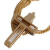 Image of Blessed Metal Cross Pendant Necklace w/ Holy Water & Soil Jerusalem 34cm/13.5"