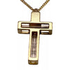 Image of Blessed Metal Cross Pendant Necklace w/ Holy Water & Soil Jerusalem 34cm/13.5"