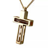 Image of Blessed Metal Cross Pendant Necklace w/ Holy Water & Soil Jerusalem 34cm/13.5"