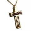 Image of Blessed Metal Cross Pendant Necklace w/ Holy Water & Soil Jerusalem 34cm/13.5"