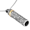 Image of Pendant Mezuzah w/ Prayer Blessing of the Lord Amulet Sterling Silver & Gold 9K