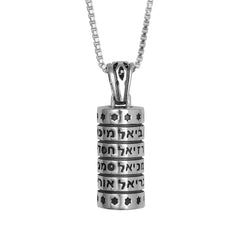 Pendant Kabbalah Mezuzah w/ Prayer Names of the Higher Angels Sterling Silver