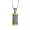 Image of Pendant Mezuzah w/ 12 Names of Angels Amulet Sterling Silver & Gold 9K Amulet