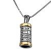Image of Pendant Mezuzah w/ 12 Names of Angels Amulet Sterling Silver & Gold 9K Amulet