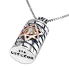 Image of Pendant Mezuzah w/Star of David & Ten Commandments Sterling Silver Gold 9K